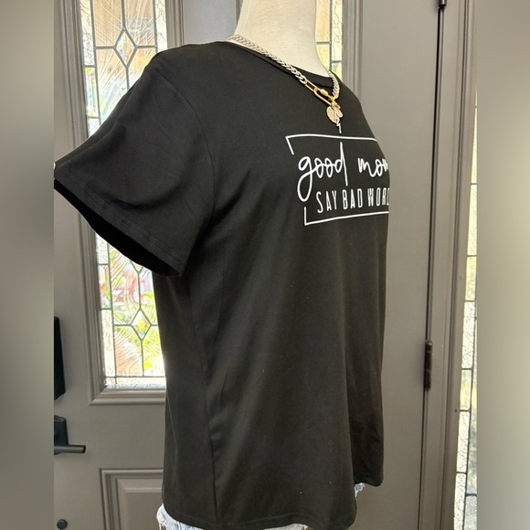 SHEIN Black Graphic Soft Tee Good Moms say Bad Words Size XL - Picture 4 of 7